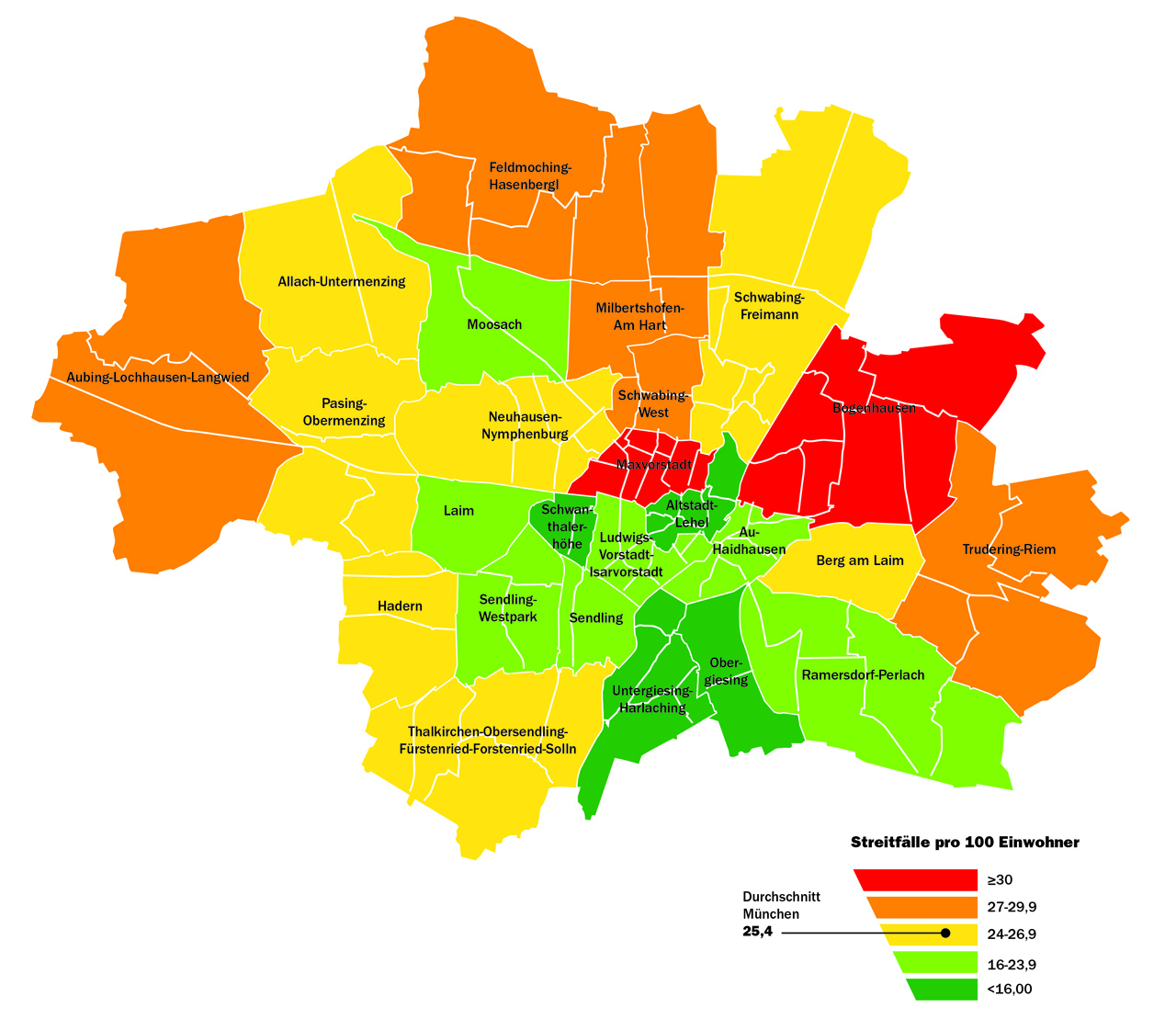 Streitatlas 2015: München - In diesen Stadtteilen wird am meisten