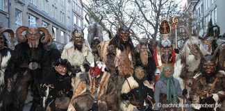 Krampuslauf über den Münchner Christkindlmarkt 2017