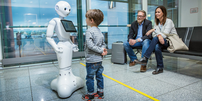 Flughafen München und Lufthansa testen humanoiden Roboter im Terminal 2 Flughafen München und Lufthansa testen humanoiden Roboter im Terminal 2