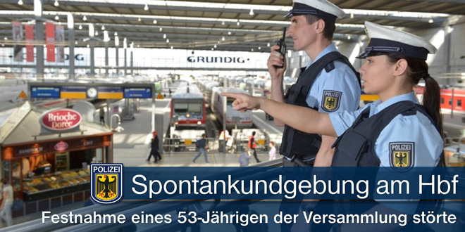 Widerstand bei Spontankundgebung im Hauptbahnhof