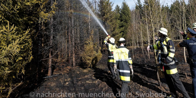 Waldbrand im Stadtteil Ramersdorf-Perlach