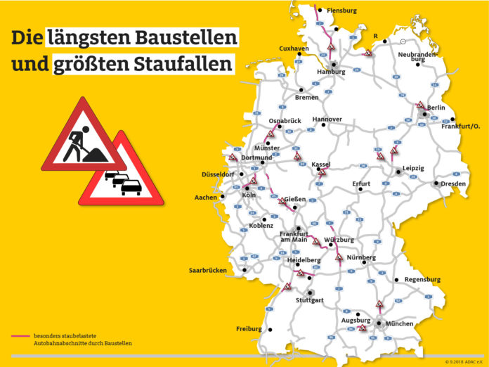 538 Baustellen auf Deutschlands Autobahnen 538 Baustellen auf Deutschlands Autobahnen