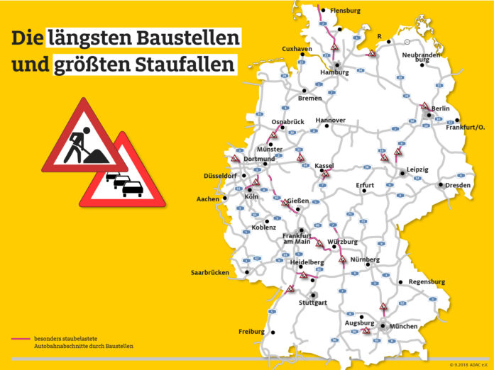 538 Baustellen auf Deutschlands Autobahnen