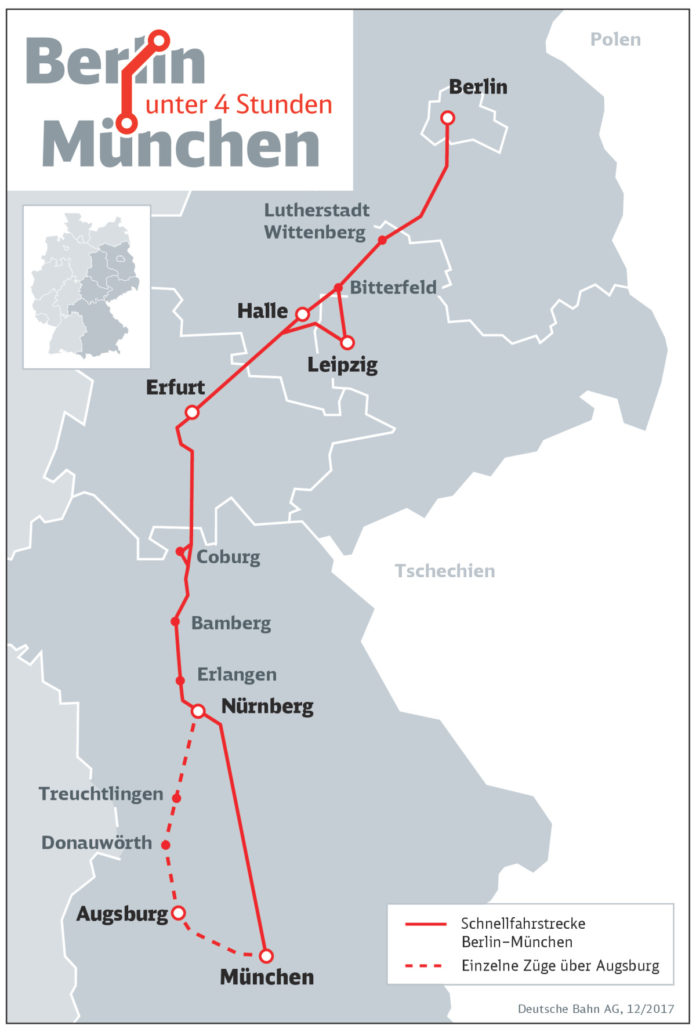 Infografik: Streckenverlauf Berlin-München