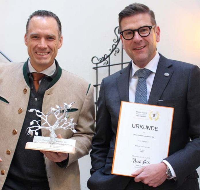 Platzl Hotel für sein gesellschaftliches Engagement ausgezeichnet Platzl Hotel für sein gesellschaftliches Engagement ausgezeichnet