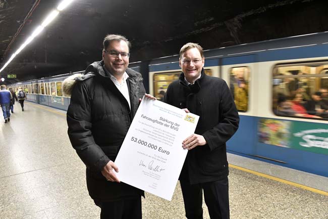Münchner U-Bahn: Freistaat fördert neue Züge mit 53 Millionen Euro Münchner U-Bahn: Freistaat fördert neue Züge mit 53 Millionen Euro