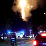 Mobilfunkmast in Flammen Mobilfunkmast in Flammen