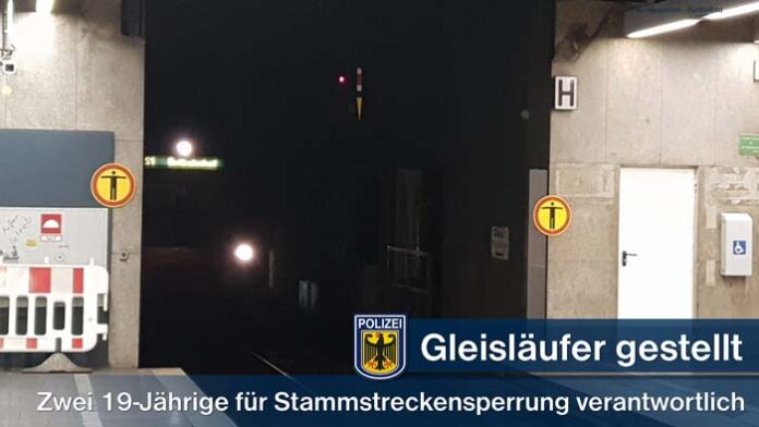 Uneinsichtige Gleisläufer - S-Bahn-Stammstrecke kurzzeitig gesperrt