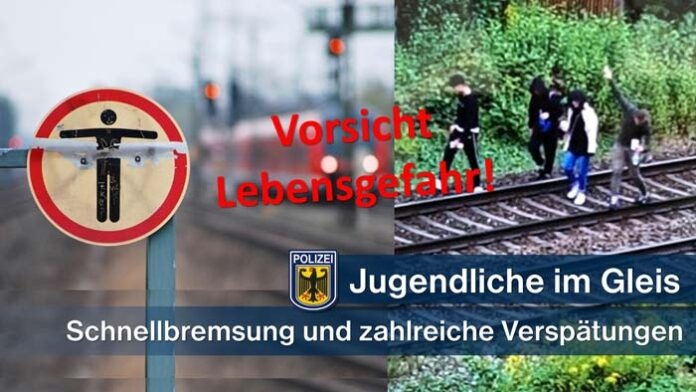 Jugendliche im Gleis legen Bahnverkehr lahm - Bundespolizei warnt!