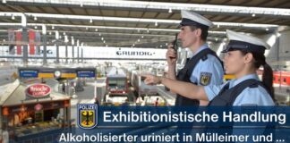 Exhibitionistische Handlung am Hauptbahnhof - Mülleimerpinkler zeigt Geschlechtsteil