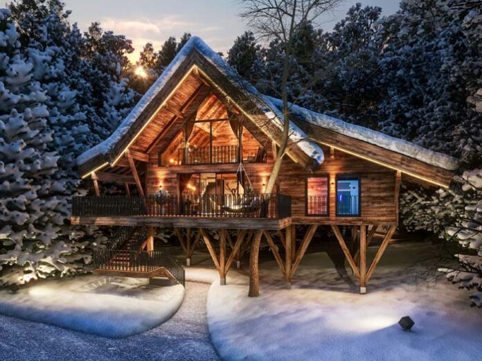 Baumhaus oder Bauernhaus für den Winter in Neukirchen