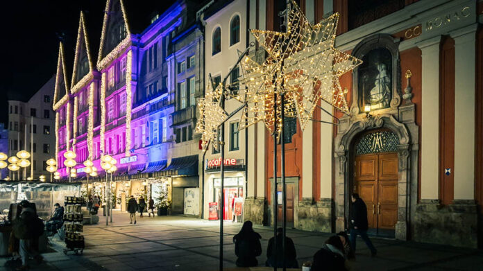 Weihnachtliche Lichtspiele in der Münchner Altstadt Weihnachtliche Lichtspiele in der Münchner Altstadt