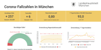 Update 21.01.: Entwicklung der Coronavirus-Fälle in München