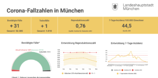 Update 09.02.: Entwicklung der Coronavirus-Fälle in München