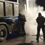 Moosach: LKW in Flammen