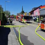 Heißmangel in Brand