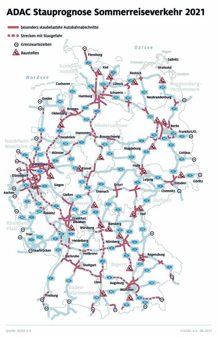 Auf diesen Autobahnabschnitten droht im Sommer 2021 Stau Auf diesen Autobahnabschnitten droht im Sommer 2021 Stau