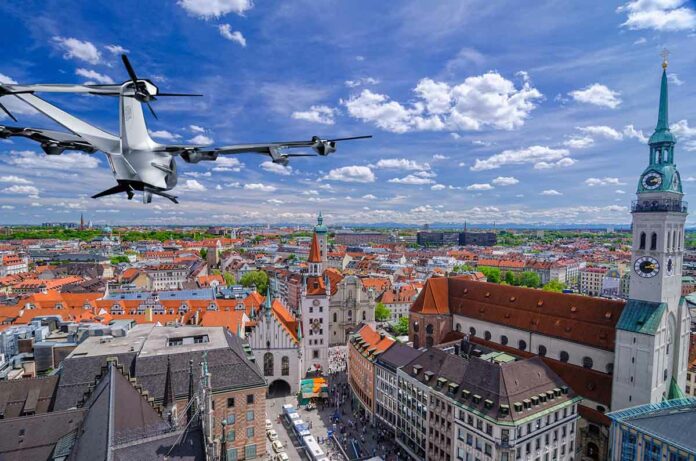 Munich Skyline and Alps