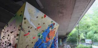 Bouldern für alle unter der Candidbrücke – Wiedereröffnung der Boulderwand „Dicker Hans“ am neuen Standort