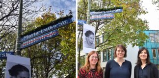 Stadt weiht neue Straßenschilder in der Maria-Luiko-Straße ein