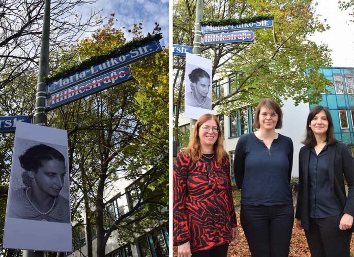 Stadt weiht neue Straßenschilder in der Maria-Luiko-Straße ein
