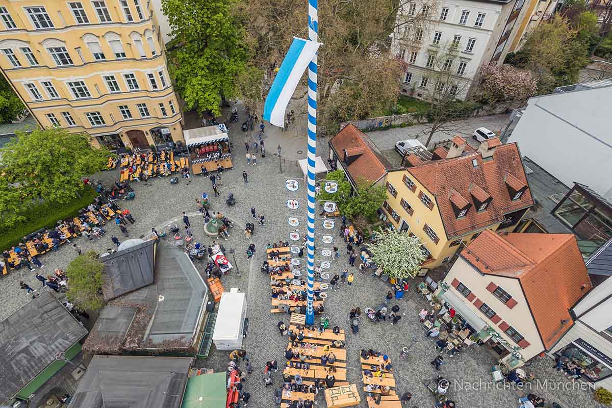  Maibaum aufstellen am Wiener Platz 2023 - Nachrichten München Bildidee 