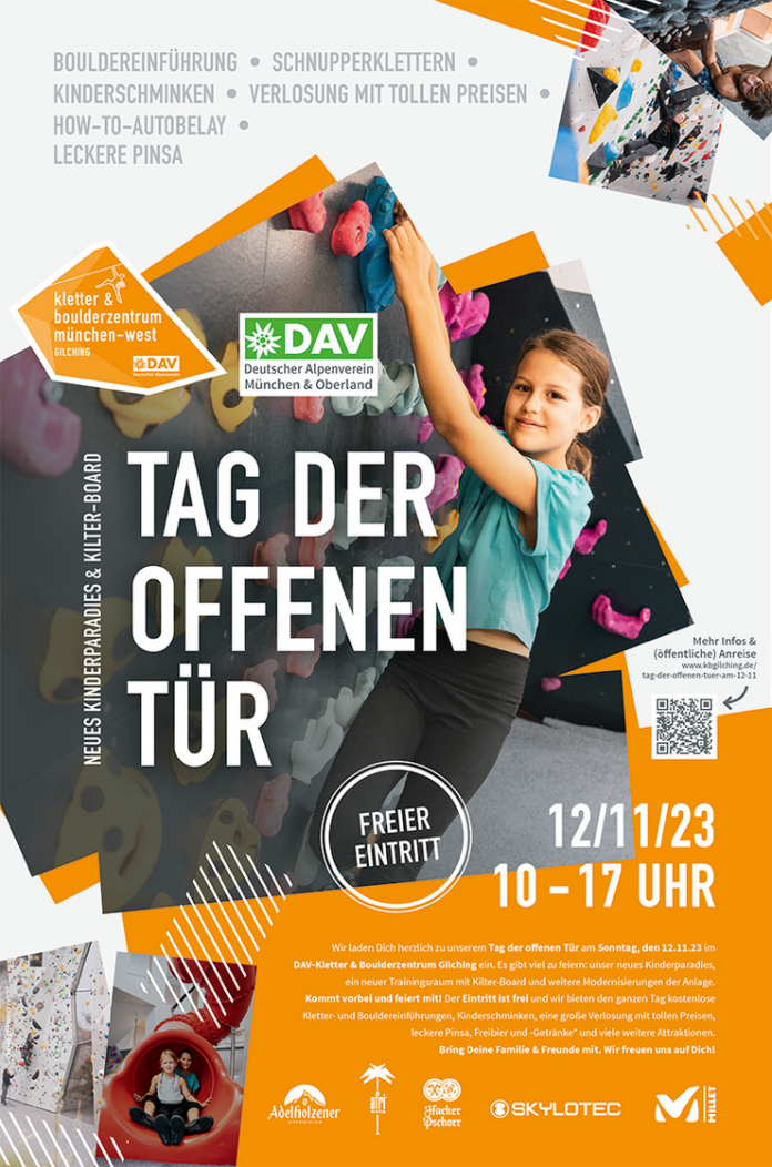 Kletter- und Boulderzentrum München-West in Gilching: Tag der offenen Tür am 12. November 2023 Kletter- und Boulderzentrum München-West in Gilching: Tag der offenen Tür am 12. November 2023