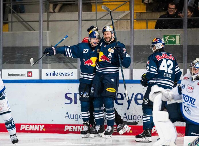 Sieg nach der Pause: Red Bulls bezwingen Schwenningen deutlich Sieg nach der Pause: Red Bulls bezwingen Schwenningen deutlich