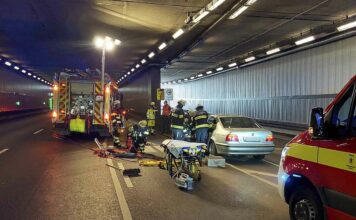 Verkehrsunfall im Luise-Kiesselbach-Tunnel - 83-Jähriger schwer verletzt