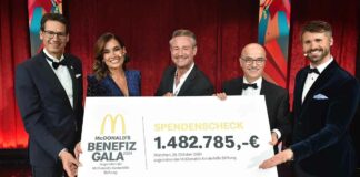 McDonald’s Benefiz Gala erzielt 1.482.785 Euro an Spenden zugunsten der McDonald’s Kinderhilfe Stiftung