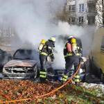 Drei Pkw in Brand - Sendling-Westpark