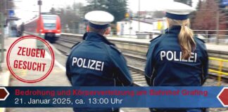 Messerbedrohung am Bahnhof Grafing - Bundespolizei sucht Zeugen