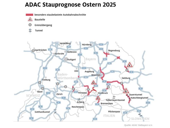 ADAC erwartet hohes Verkehrsaufkommen zum Start der Osterferien ADAC erwartet hohes Verkehrsaufkommen zum Start der Osterferien