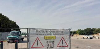 Oktoberfestaufbau 2025 - Wege über die Wiesn