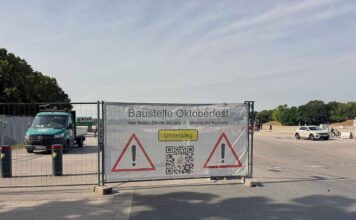 Oktoberfestaufbau 2025 - Wege über die Wiesn