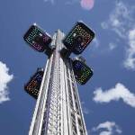 Jetzt geht es hoch hinaus - der Skylift im Olympiapark