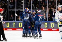 Red Bull München besiegt die Dresdner Eislöwen