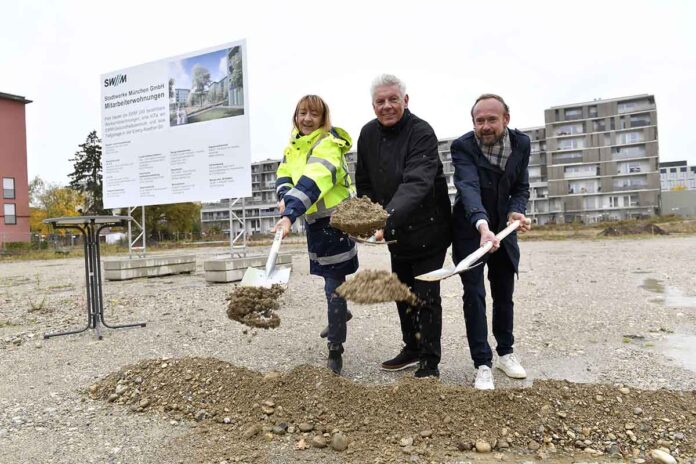 Spatenstich für neues Werkswohnungsprojekt der SWM mit Kindertagesstätte in Moosach