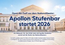 Open-Air-Treff vor dem Nationaltheater: Apollon Stufenbar startet 2026 Open-Air-Treff vor dem Nationaltheater: Apollon Stufenbar startet 2026