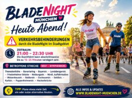 Heute Abend Behinderungen durch die BladeNight Strecke West - Nymphenburg