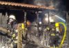 Gartenhütte in Vollbrand