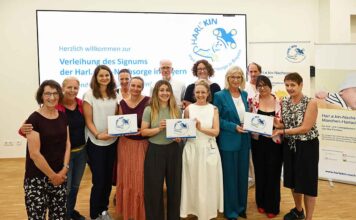 Ausgezeichnete Frühchen-Nachsorge: Staatsministerin Scharf überreicht erstes Harl.e.kin-Signum an München Klinik Harlaching Ausgezeichnete Frühchen-Nachsorge: Staatsministerin Scharf überreicht erstes Harl.e.kin-Signum an München Klinik Harlaching