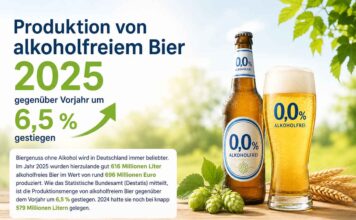 Produktion von alkoholfreiem Bier 2025 gegenüber Vorjahr um 6,5 % gestiegen