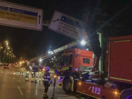 Feuerwehr rettet Berufsverkehr - Beschädigtes Straßenschild drohte abzustürzen
