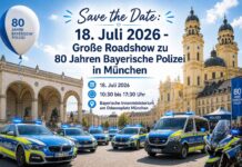 Save the Date: 18. Juli 2026 – Große Roadshow zu 80 Jahren Bayerische Polizei in München Große Roadshow zu 80 Jahren Bayerische Polizei in München