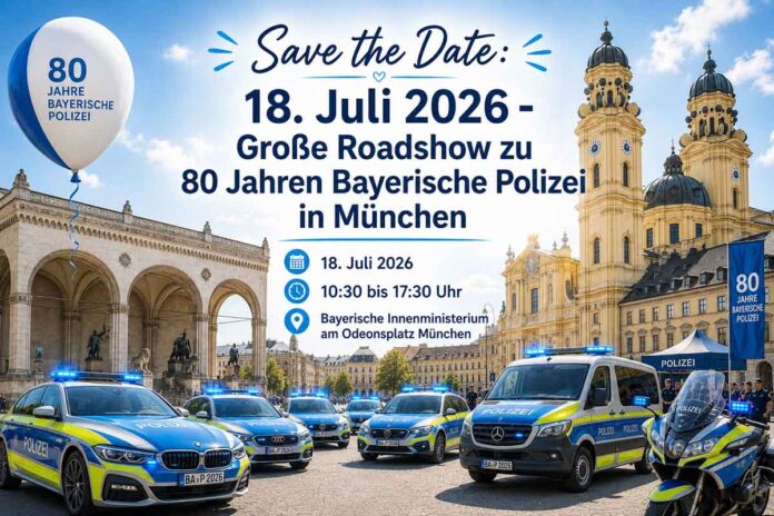 Große Roadshow zu 80 Jahren Bayerische Polizei in München Große Roadshow zu 80 Jahren Bayerische Polizei in München