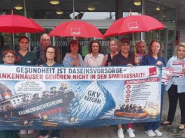 „Lasst uns nicht im Regen stehen!“ - Beschäftigte der Uniklinik München protestieren gegen Sozialkürzungen