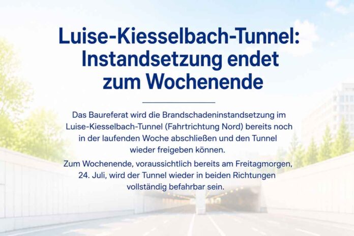Luise-Kiesselbach-Tunnel: Instandsetzung endet zum Wochenende Luise-Kiesselbach-Tunnel: Instandsetzung endet zum Wochenende