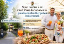 Neue Isarbar und zwölf Pinsa-Variationen im grundsanierten Biergarten Hinterbrühl