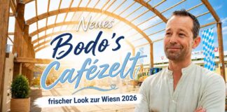 Neues Bodo's Cafézelt - frischer Look zur Wiesn 2026